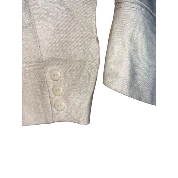 Point of View Collection Women's 90s Cropped Blazer 100% Linen White Size 6 - Picture 12 of 14